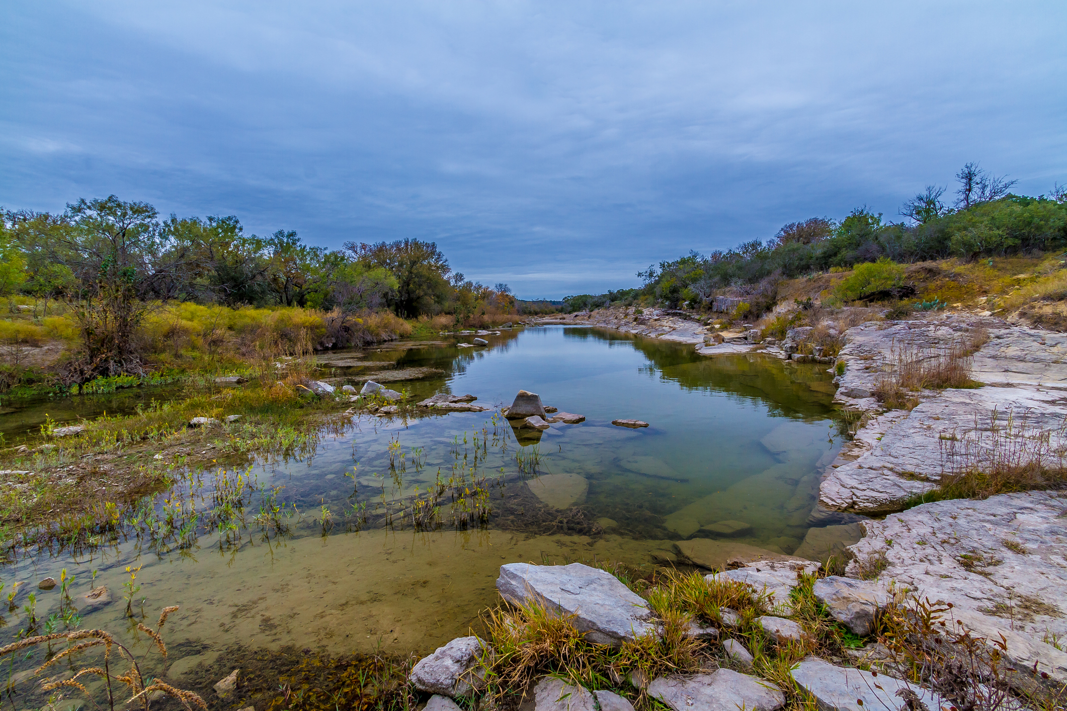 Crystal Clear Stream Flowing Through the Wild Western Texas Hill Country